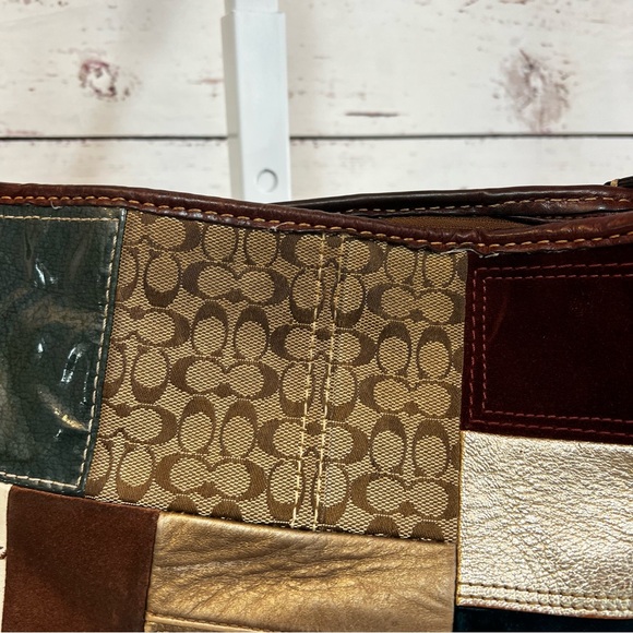 Coach Holiday Patchwork Bleecker Duffle Shoulder Bag Y2k - Picture 11 of 17